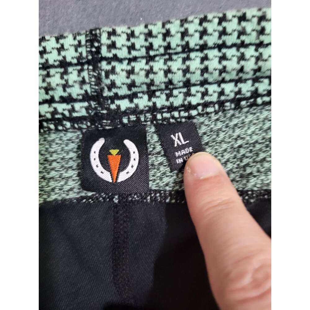 Kerrits Knee Patch Performance Tight Equestrian Pants Black Green Girl's XL - Picture 8 of 9
